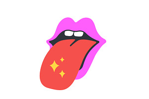 Open mouth with tongue. Fun Sticker, an Illustration by Foxys Graphic