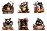 Peeking Halloween Clipart Bundle, a Seasonal Illustration by CreationArt (Thumbnail 6 of 6)