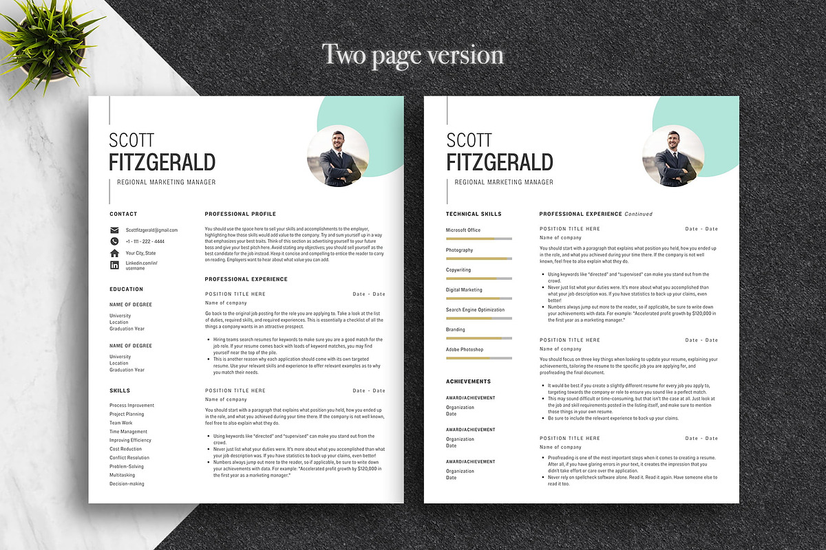 Clean Resume Template Pack | Canva, a Resume Template by Lux Resume (Photo 2 of 9)