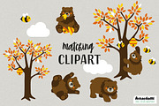 Bear & Bee Digital Paper and Clipart, a Pattern Graphic by kaeselotti (Thumbnail 5 of 5)