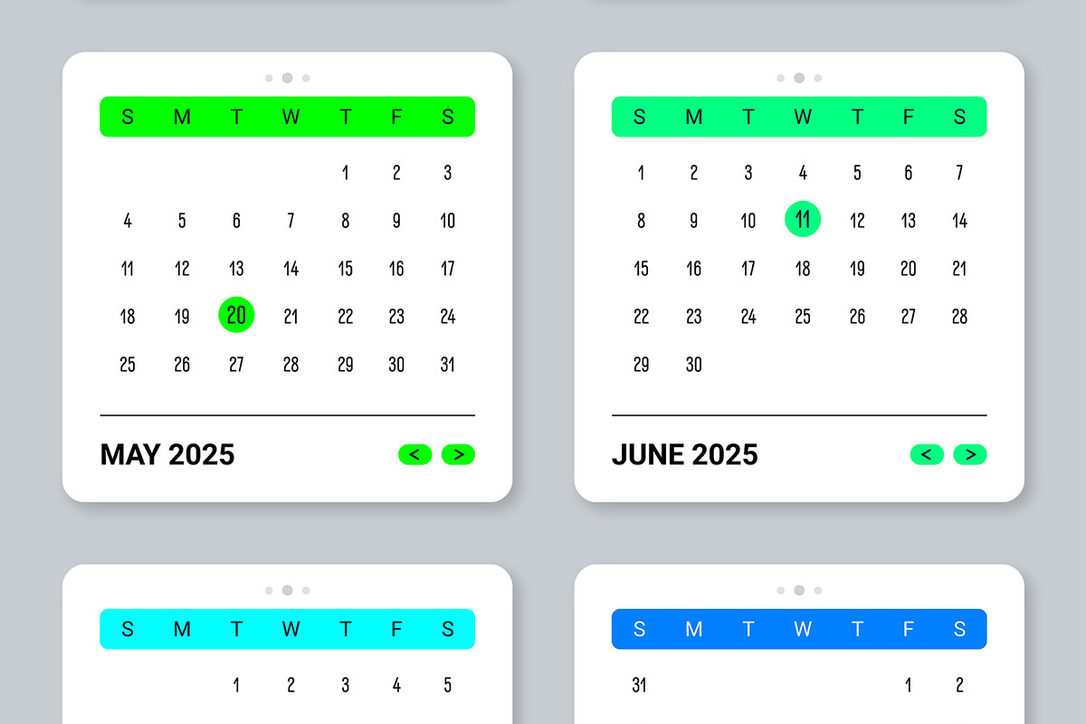 Web Calendar Template 2025, an UI Kit Template by ContestDesign (Photo 4 of 7)