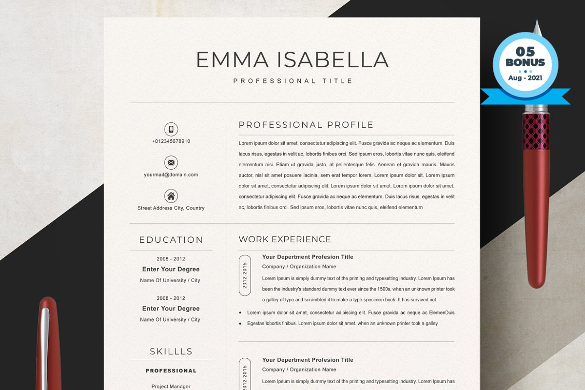 Resume/CV Bundle | 200+ for $29, a Resume Template by ResumeInventor (Photo 191 of 207)