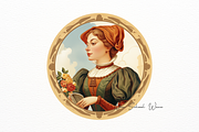 1940s Elegant Lady Round Clipart, a Person Illustration by New-School-Wave (Thumbnail 4 of 5)
