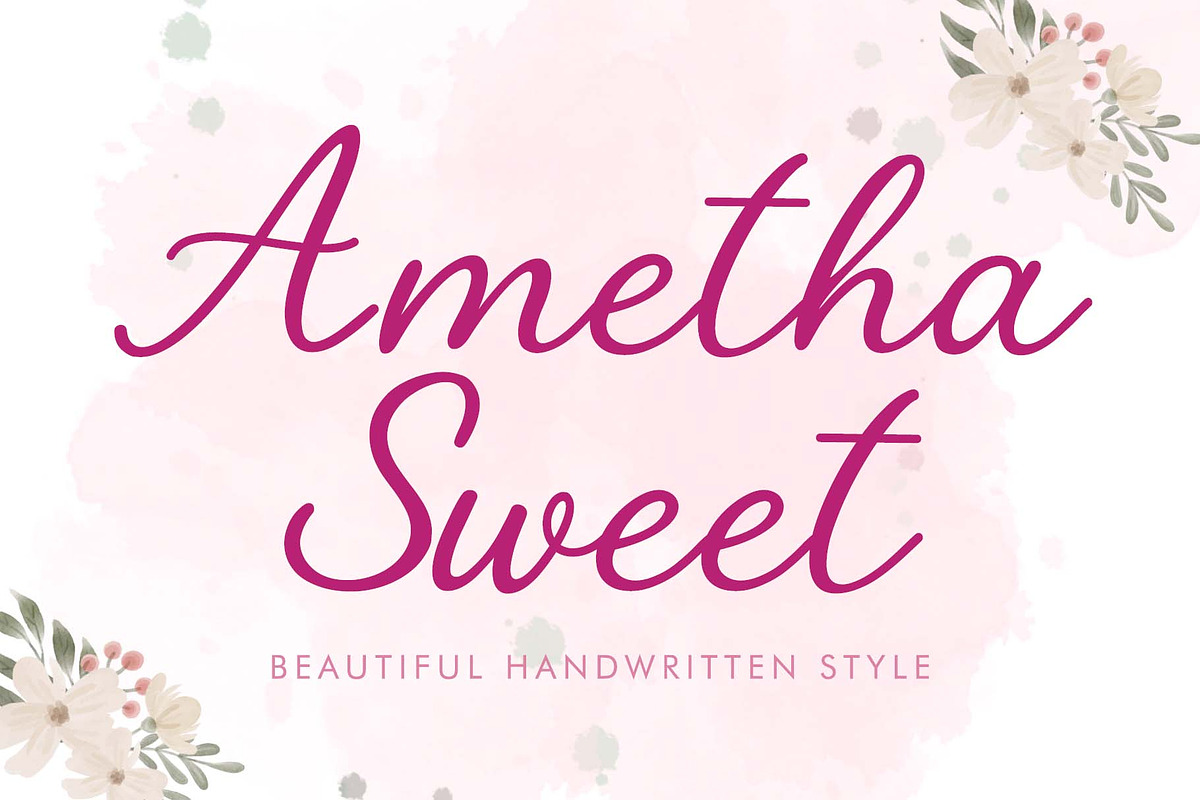Ametha Sweet, a Handwritten Font by Yoga Letter (Photo 1 of 7)