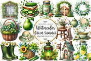 Green Summer Cottagecore Clipart, an Illustration by OK Design (Thumbnail 1 of 4)