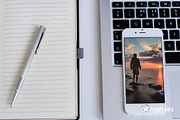 3 White iPhone 6/7 Mockups + Filters, an iPhone Mockup by Uncommon Mockups (Thumbnail 2 of 7)