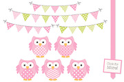 Fresh Pink Owl Vectors & Papers, an Animal Illustration by Amanda Ilkov (Thumbnail 2 of 3)
