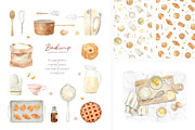 Baking at home - watercolor clipart, an Illustration by Julia M. Watercolor (Thumbnail 1 of 12)