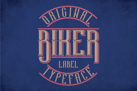 Biker Modern Label Typeface, a Symbol Font by Anton Antipov