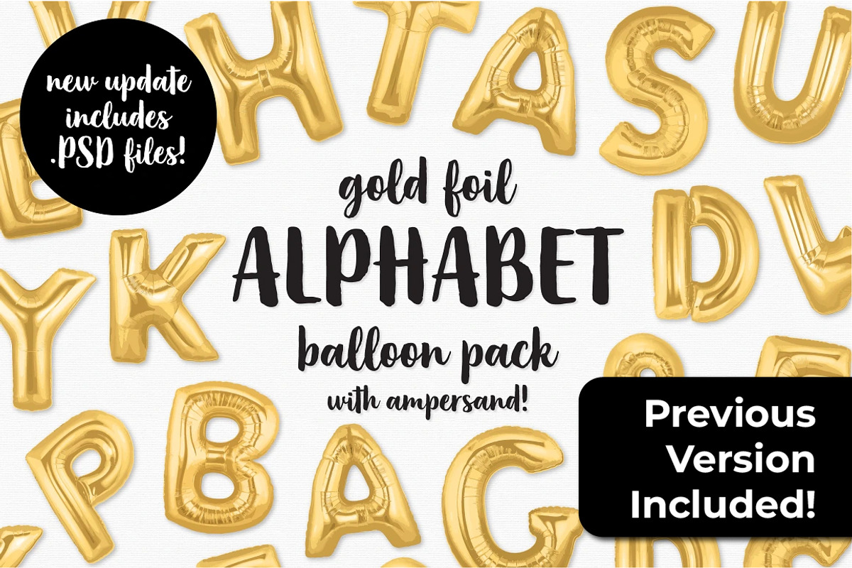 Gold Foil Alphabet Balloon Pack, an Object Graphic by Bold Leap Creative (Photo 5 of 6)