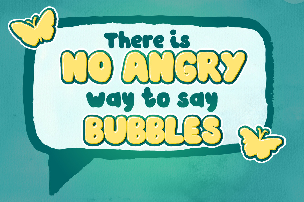 Bubble Gum - hand written font preview 2