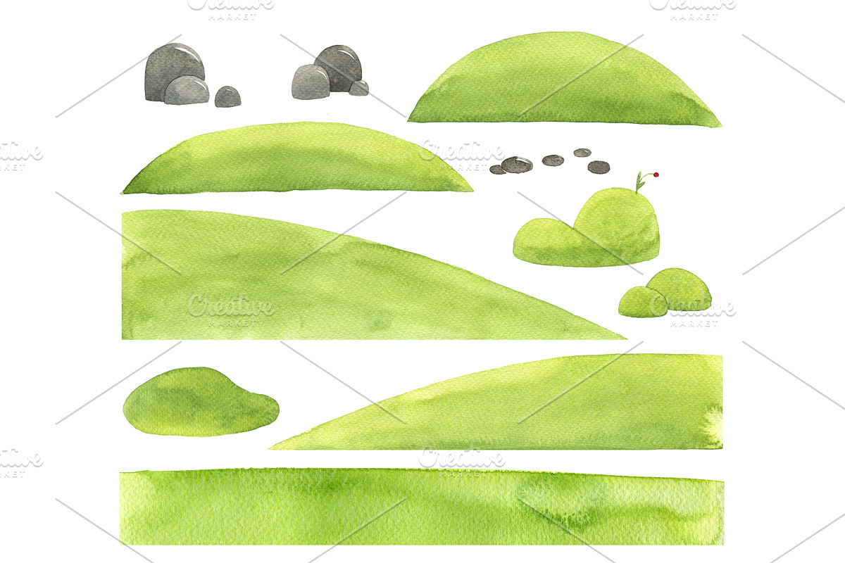 Watercolor forest and landscape., an Illustration by Kattarina Po (Photo 4 of 7)