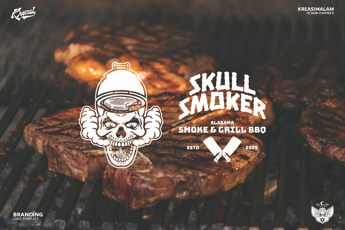 Skull Smoker Logo Template, a Branding & Logo Template by Kreasi Malam (Photo 8 of 11)