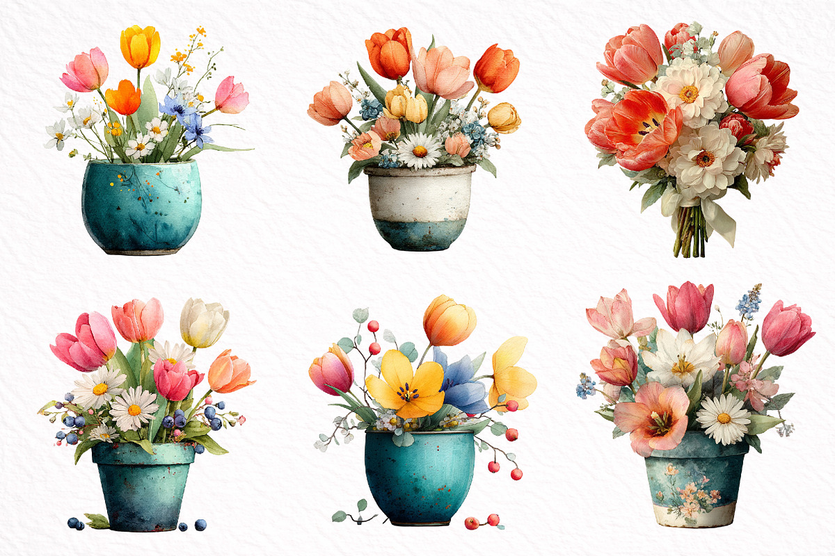 Whimsical Spring Clipart, an Illustration by DreamArtGraphic (Photo 3 of 8)
