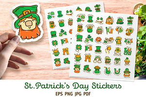 Saint Patrick's Day Stickers, an Object Graphic by Elena Sazanova