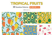 TROPICAL FRUITS seamless patterns, a Pattern Graphic by cocomi (Thumbnail 2 of 5)