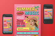 Retro Summer Music Flyer Set, a Flyer Template by SquidPixey (Thumbnail 3 of 5)