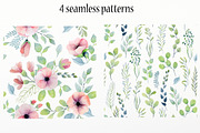 Watercolor floral design elements, an Illustration by rosypatterns (Thumbnail 6 of 10)