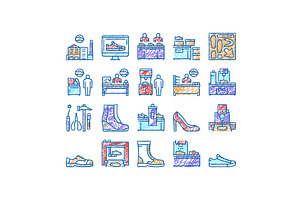 Shoes Repair Service set Icons hand, an Object Illustration by pikepicture