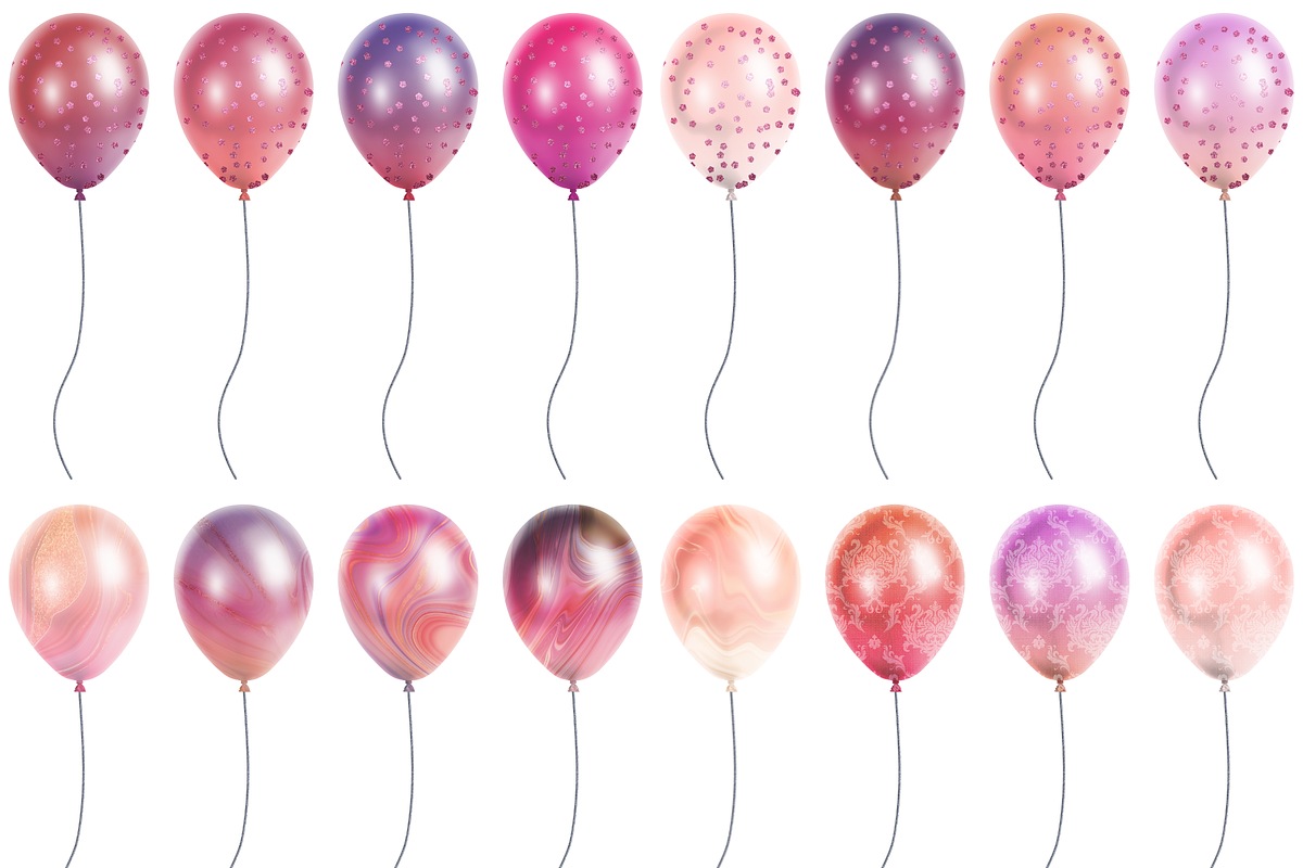 Pink Ombre Balloons Clip Art, an Illustration by Kandace Lalo Designs (Photo 6 of 9)