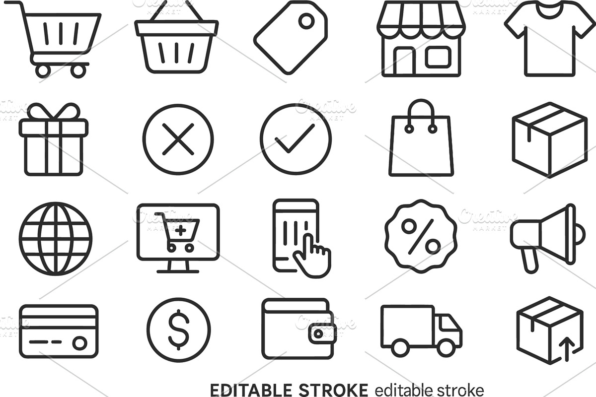 Collection of vector line icons, a Finance Illustration by ZinetroN
