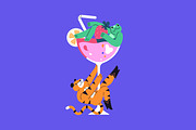 Party animals celebrate holiday set, an Animal Illustration by PaperTrident (Thumbnail 11 of 22)