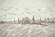 Rural landscape with Farm, an Illustration by Countryside life (Thumbnail 6 of 9)