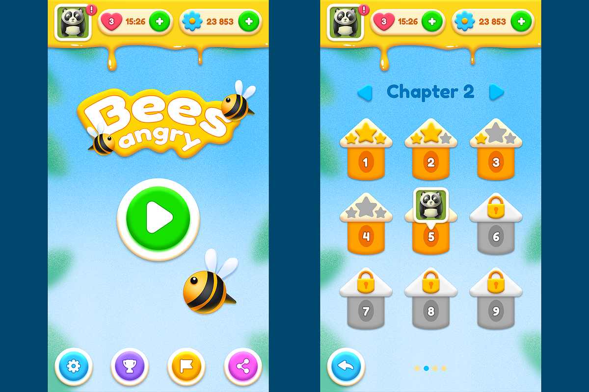 Game UI pack, Bee, an Object Graphic by KartInnka (Photo 5 of 28)