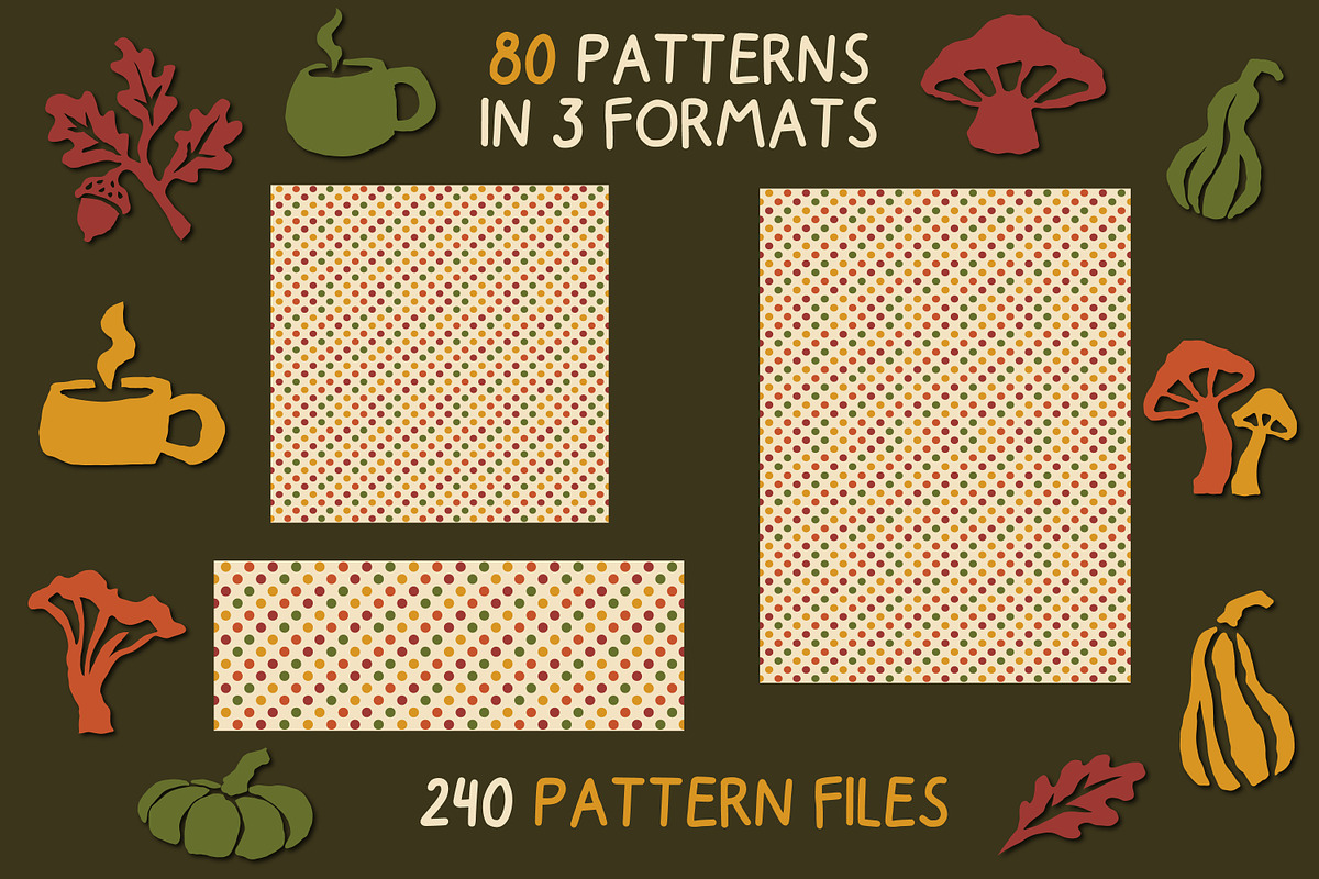 Autumn Patterns, Elements & Frames, a Pattern Graphic by Le.nart (Photo 5 of 9)
