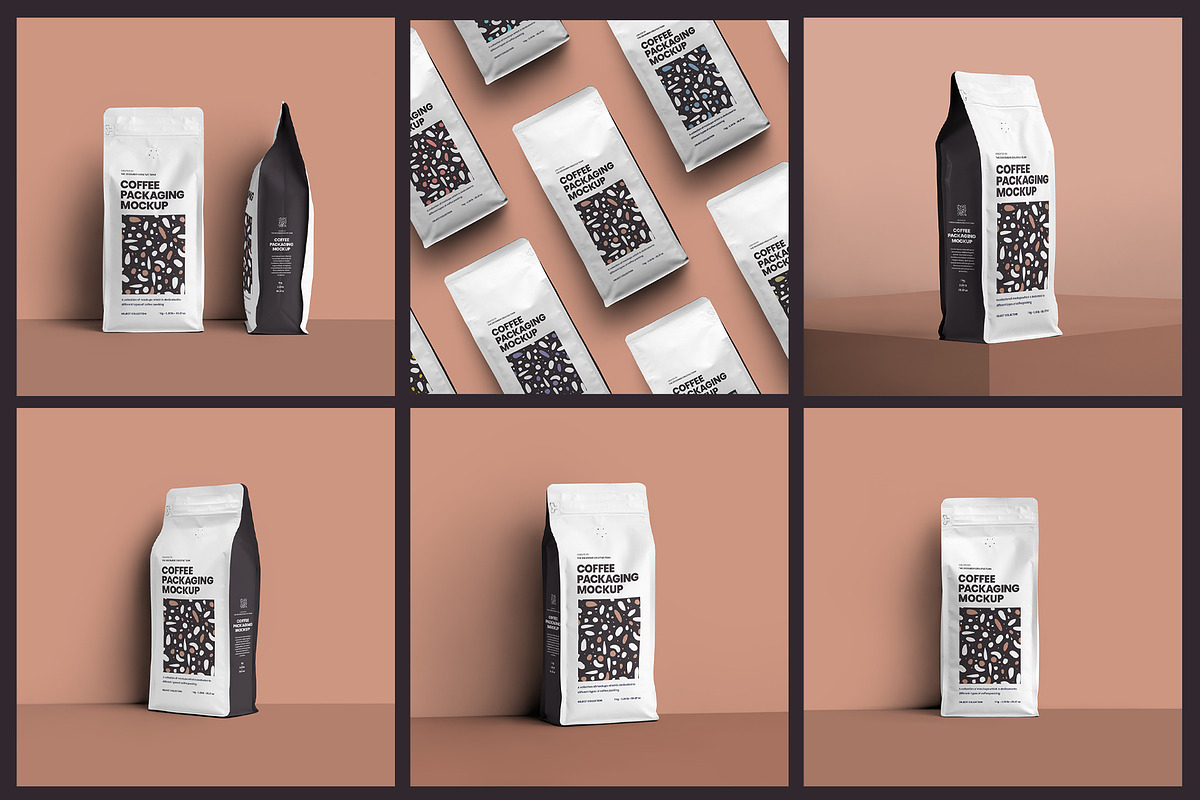 Side Gusset Pouch Coffee Mockups, a Packaging Mockup by Grow Design Craft Studio (Photo 2 of 6)
