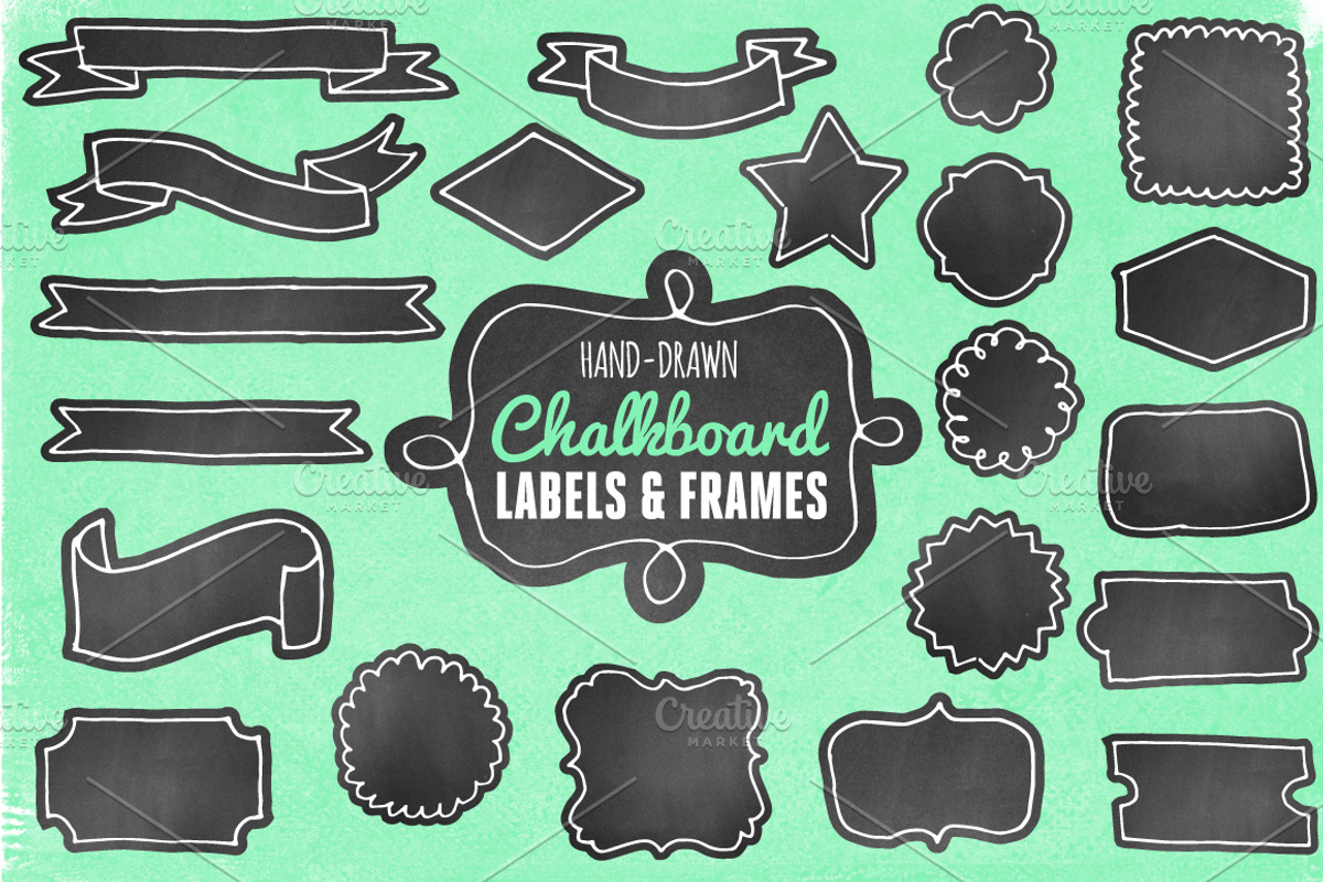 Hand-Drawn Chalkboard Labels/Frames
