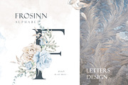 Watercolor dusty blue floral clipart, an Illustration by MariGraphic boutique (Thumbnail 6 of 9)