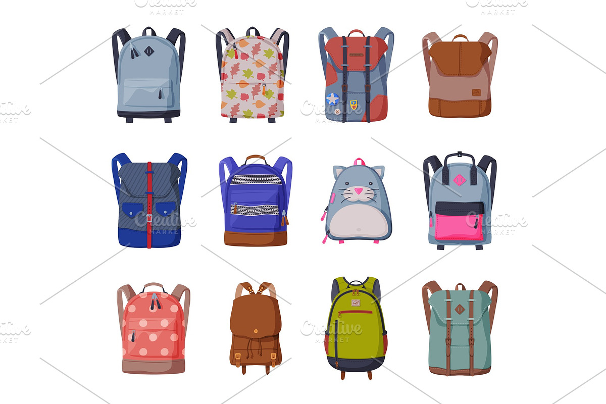 Backpacks for Schoolchildren or, an Object Graphic by TopVectors ...