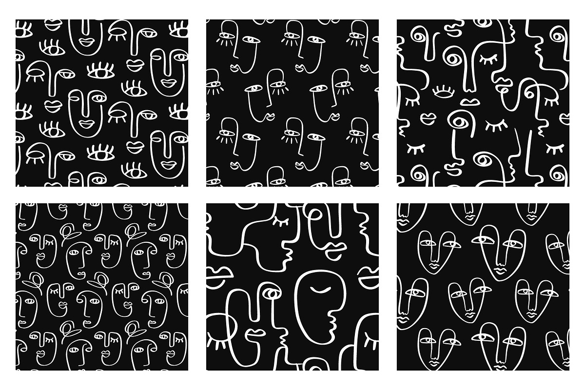 One Line Vector Seamless Patterns, a Pattern Graphic by Katrinelly