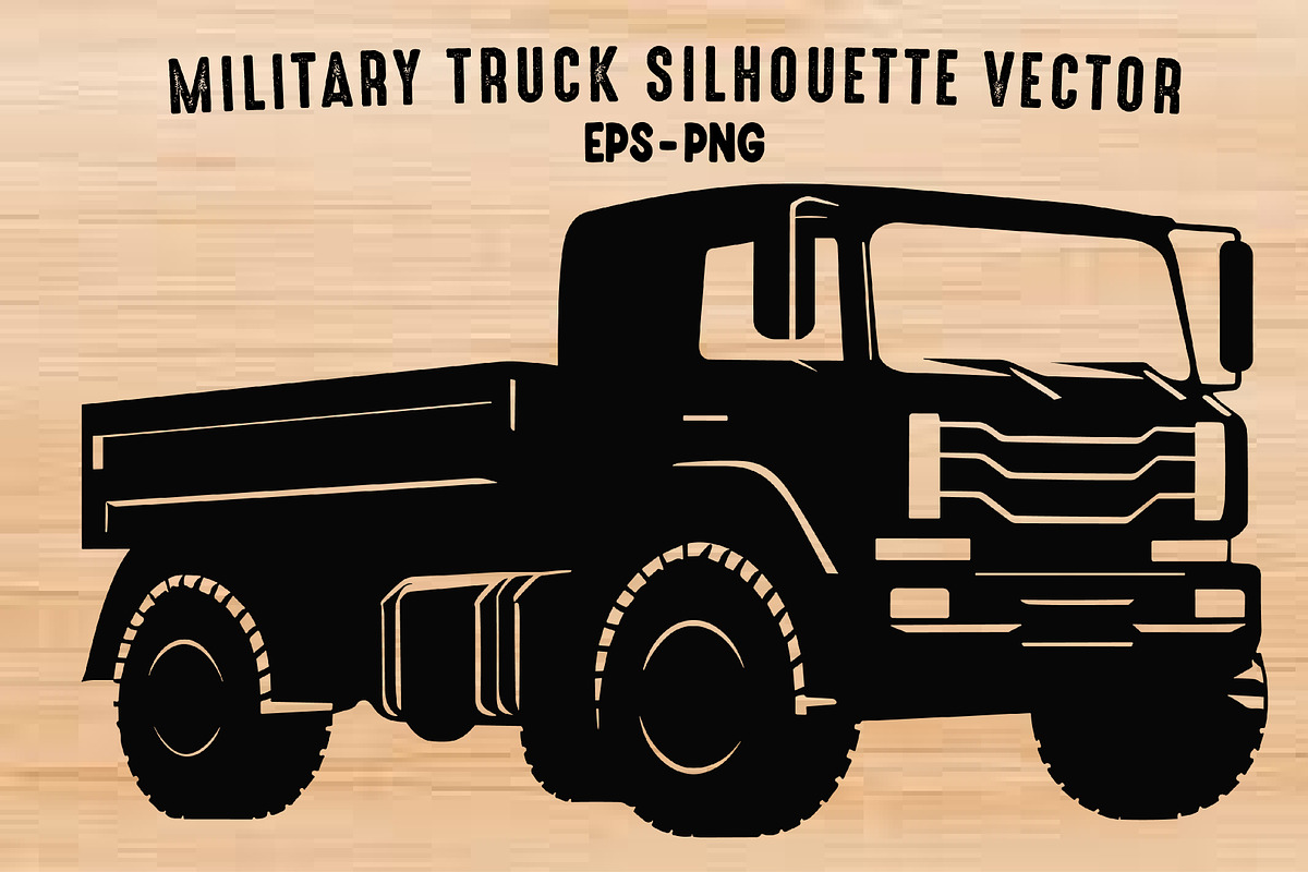 Military Truck Vector Silhouette, an Object Illustration by Gfx Expert Team (Photo 2 of 3)