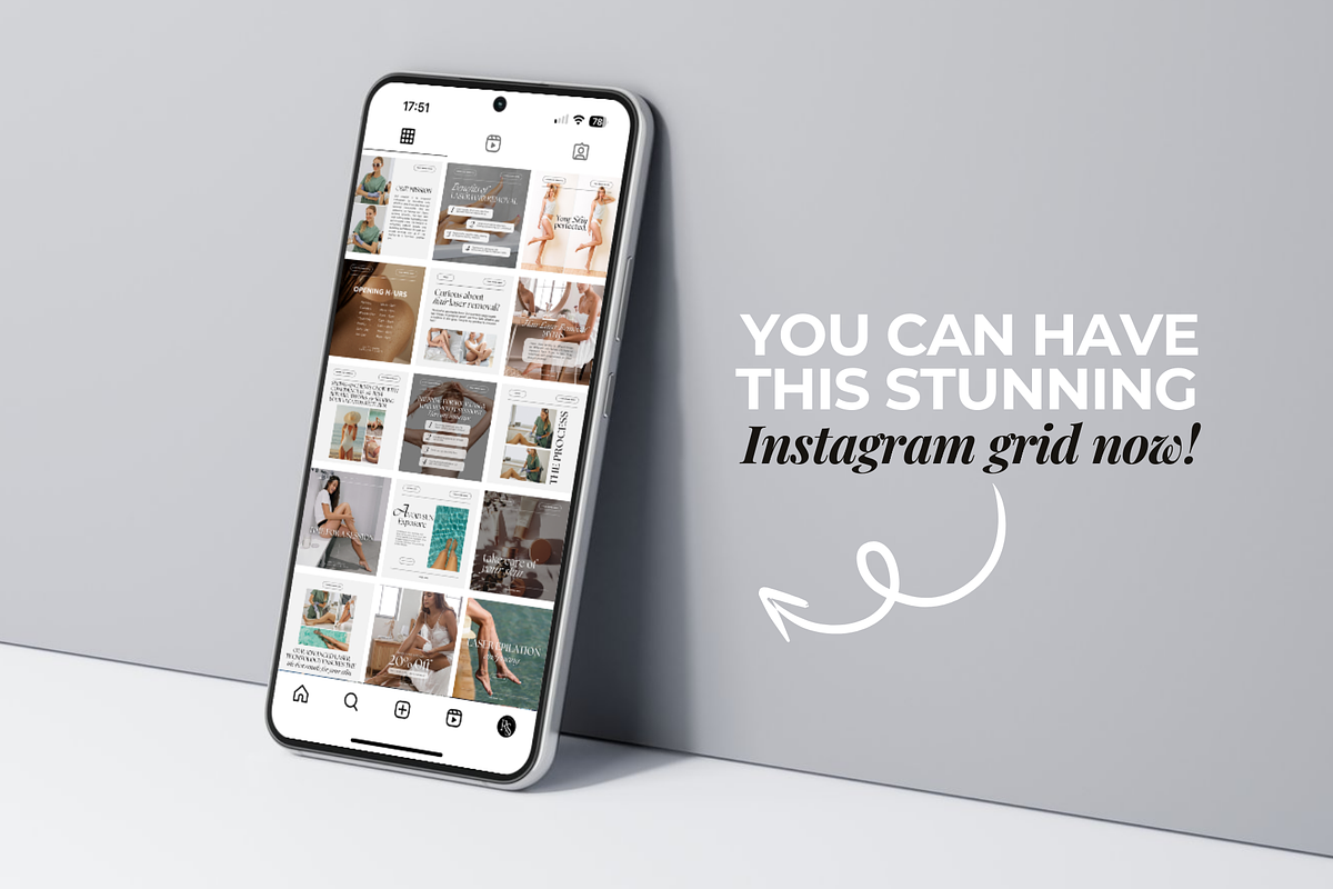 Laser Hair Removal Insta Templates, a Social Media Template by DesignsbyMariaStudio (Photo 7 of 10)