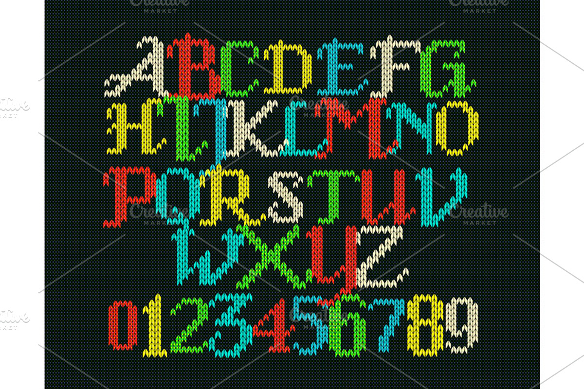 Christmas knitted font, a Graphic by Aromeo
