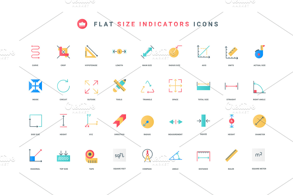 Size dimension arrows icons, an Object Illustration by Lemberg Vector