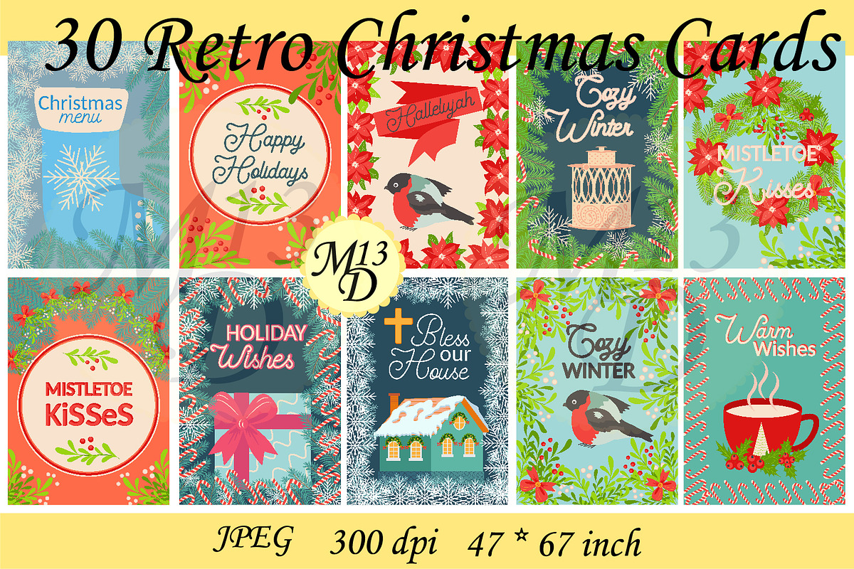 30 Retro Christmas Cards - 1, a Card Template by Michiru13 (Photo 2 of 3)