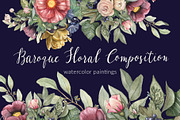Baroque Floral Composition, an Illustration by SophieLittleEye (Thumbnail 1 of 7)