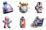 Christmas Pink Blue Plaid, an Illustration by designcity5 (Thumbnail 3 of 5)