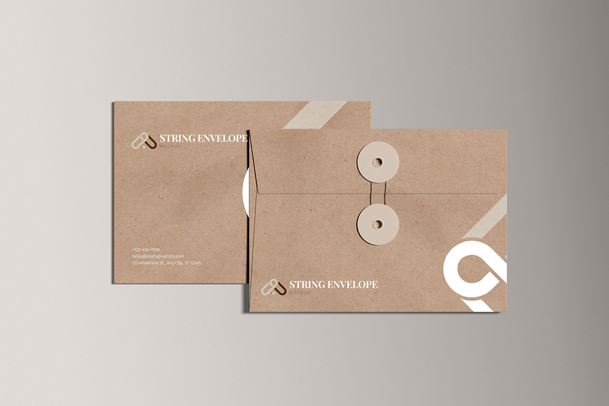String Envelope Mockup, a Product Mockup by xavier_studio (Photo 2 of 5)