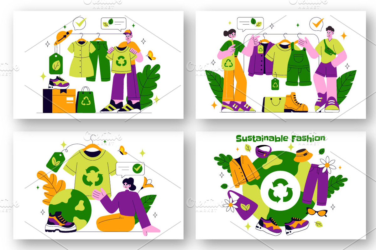10 Sustainable Fashion Illustration, a Person Illustration by denayunebgt (Photo 3 of 4)