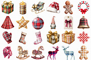 Plaid Christmas Clipart, an Illustration by Libby Wishes (Thumbnail 6 of 7)