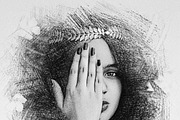 Pencil sketch photo effect, a Layer Style Add-On by Pixel Gallery (Thumbnail 4 of 6)