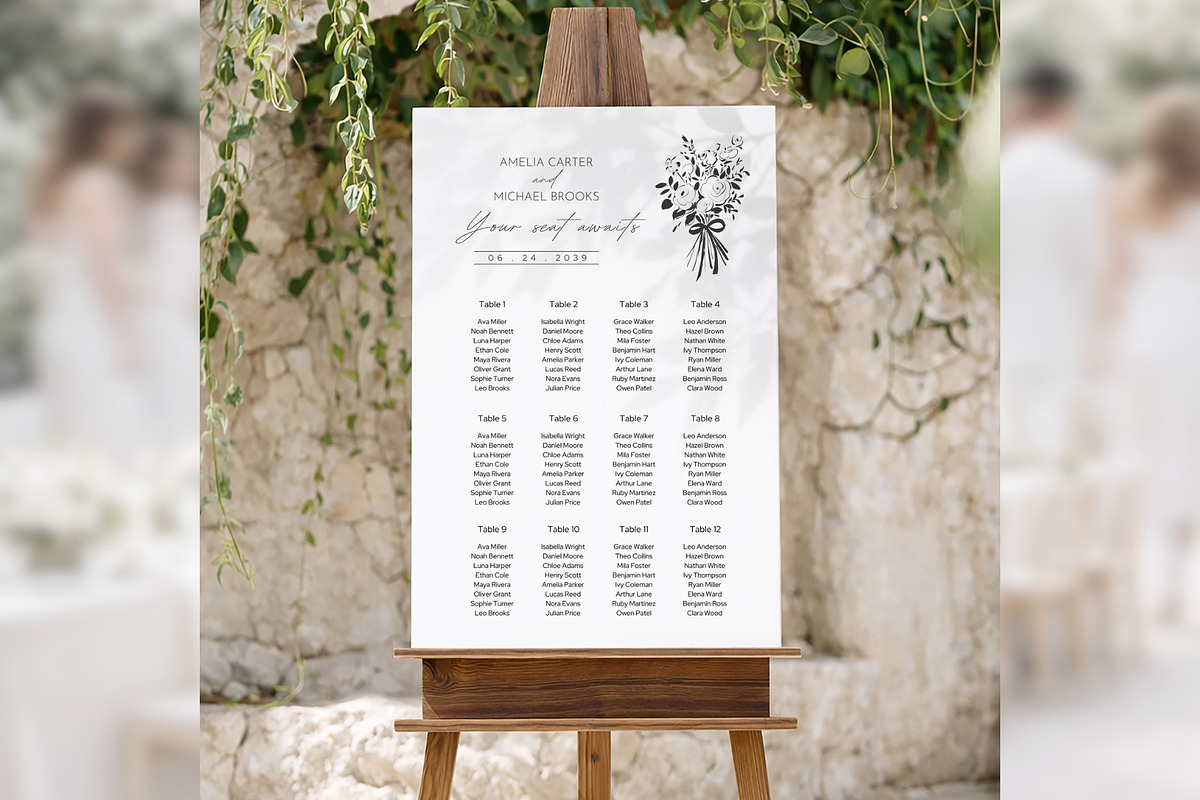 Modern Elegant Seating Canva bd009, a Poster Template by TyphoonStudio (Photo 3 of 10)
