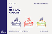 30 Independence Day Icons, an Outline Icon by vo.stock (Thumbnail 3 of 6)