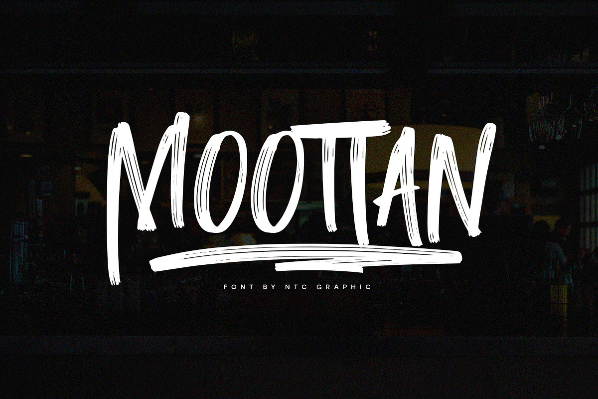 MOOTTAN Handwritten Brush Font, a Handwritten Font by NTC Graphic (Photo 1 of 8)
