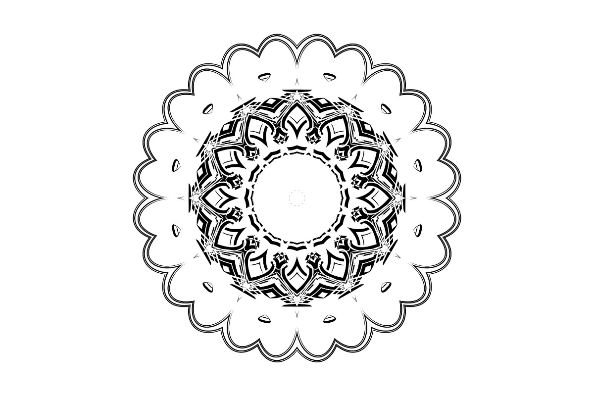 Black and White Mandala Patterns Set, a Decorative Illustration by NJ Himel (Photo 80 of 101)