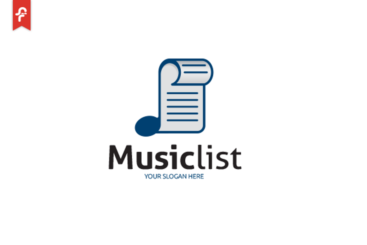 Music List Logo, a Branding & Logo Template by ft.studio